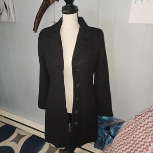 Old Navy Black Textured Trench Coat
